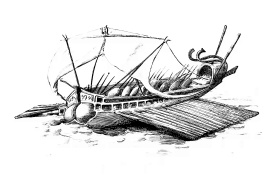 Barca romana transporte vino
